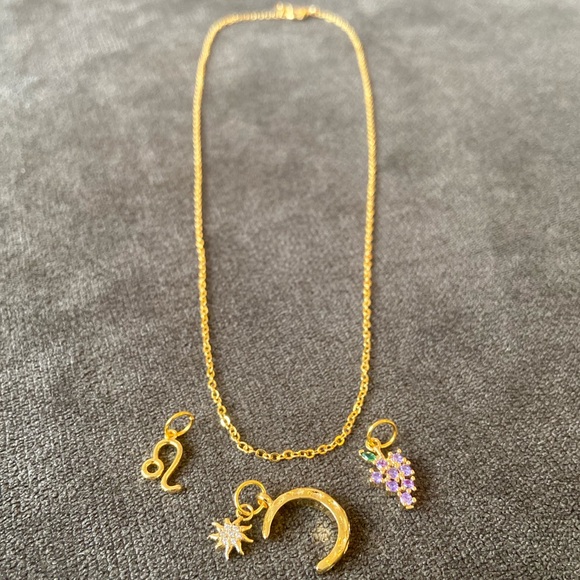 Gold Necklace with Removable Charms - Picture 3 of 7